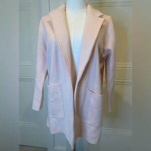 J. Crew Pale Pink Open-Front Cardigan with Pockets Small Cotton Wool Blend